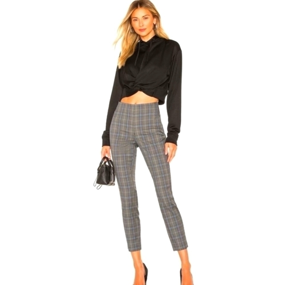 Rag&Bone Simone slim ankle pant grey plaid 4 - Picture 1 of 7